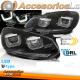 FARÓIS U-LED LIGHT DRL BLACK SEQ compatível com VW GOLF 6 08-12