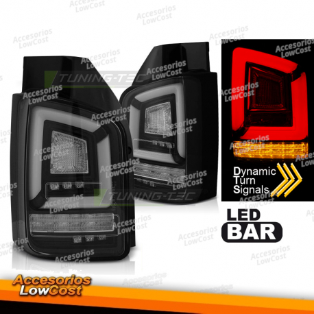 LUCES TRASERAS DE BARRA LED NEGRAS SEQ para VW T5 04/03-09