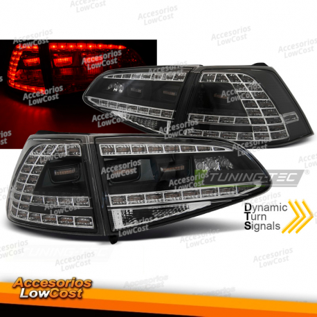 LUCES TRASERAS LED SPORT NEGRO SEQ para VW GOLF 7 13-17