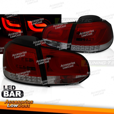 LUCES TRASERAS DE BARRA LED AHUMADO ROJO se adapta a VW GOLF 6 10/08-12