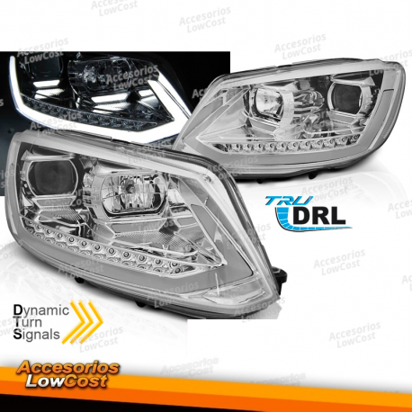 FAROS TUBO LUZ DRL CROMADO SEQ se adapta a VW TOURAN II 08/10-15