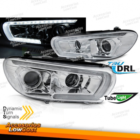 FAROS TUBO SEQ LED CROMADO compatible con VW SCIROCCO 08-04.14