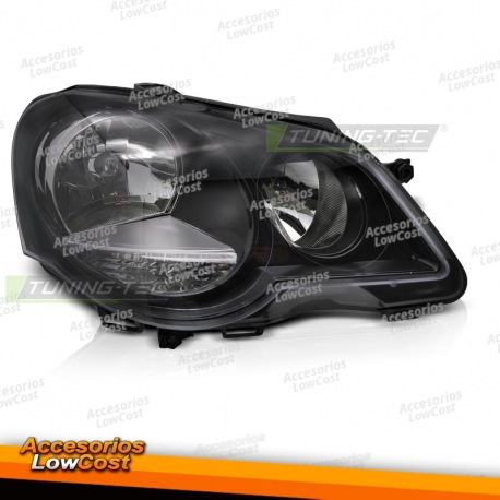 FAROL PRETO LADO DIREITO TYC compatível com VW POLO 9N3 05-09