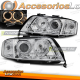 FARÓIS CROMADOS ANGEL EYES para AUDI A6 06/01-05/04