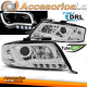 FARÓIS TUBO DE LUZ DRL CROMADO compatível com AUDI A6 06/01-05/04