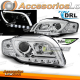 FARÓIS TUBO DE LUZ DRL CROMADO compatível com AUDI A4 B7 11/04-03/08