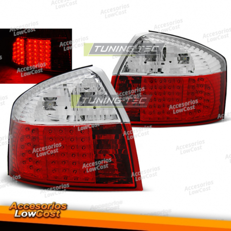 LUZES TRASEIRAS LED VERMELHAS BRANCAS para AUDI A4 10/00-10/04