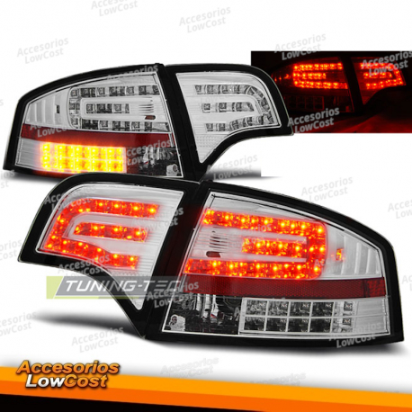 LUCES TRASERAS LED CROMADAS para AUDI A4 B7 11/04-03/08 SEDÁN