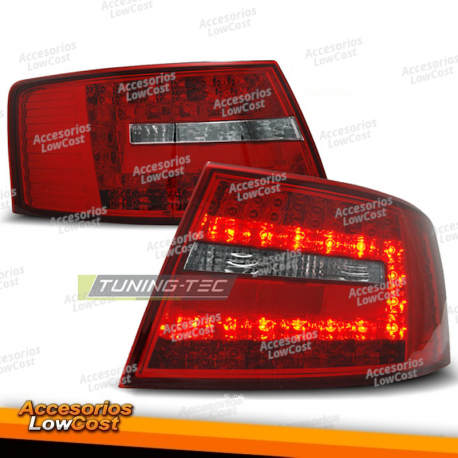 LUZES TRASEIRAS LED VERMELHAS BRANCAS para AUDI A6 C6 SEDAN 04/04-08