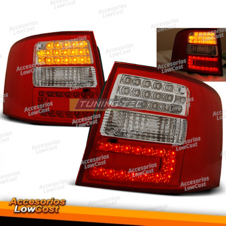 LUZES TRASEIRAS LED VERMELHAS BRANCAS para AUDI A6 05.97-05.04 AVANT