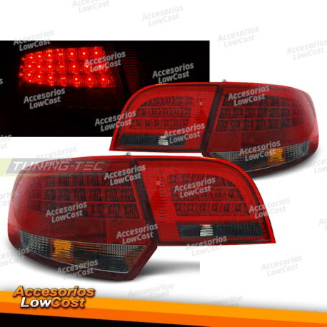 LUZES TRASEIRAS LED VERMELHAS DE FUMO para AUDI A3 8P 04-08 SPORTBACK