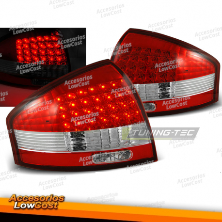 LUZES TRASEIRAS LED VERMELHAS BRANCAS para AUDI A6 97-04