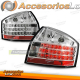 LUZES TRASEIRAS LED CROMADAS para AUDI A4 10/00-10/04