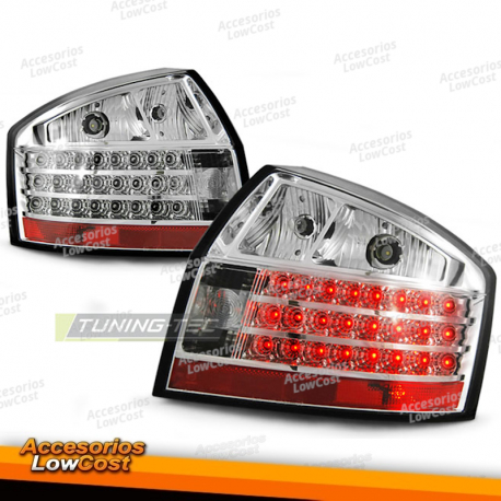 LUZES TRASEIRAS LED CROMADAS para AUDI A4 10/00-10/04