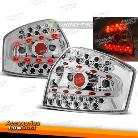 LUCES TRASERAS LED CROMADAS para AUDI A4 8E 10.00-10.04 SEDAN