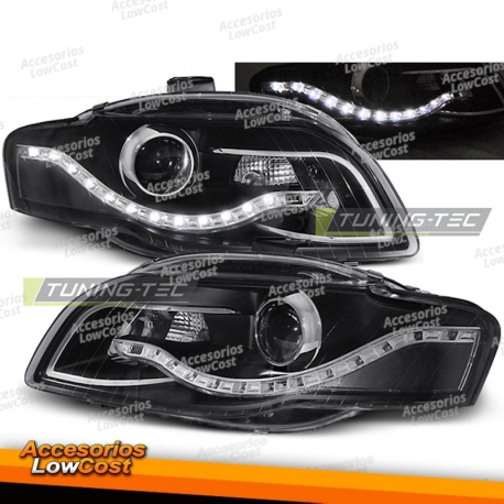 FAROS LUZ DÍA NEGRO compatible con AUDI A4 B7 11/04-03/08