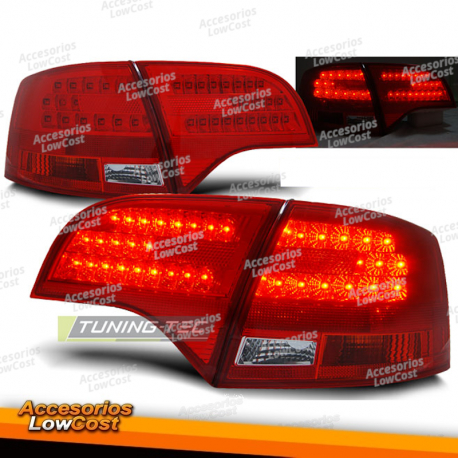 LUZES TRASEIRAS LED VERMELHAS BRANCAS para AUDI A4 B7 11/04-03/08 AVANT