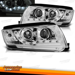 FAROS LUZ DIURNA LED , 99-07 CRISTAL CLARO/CROMADO.