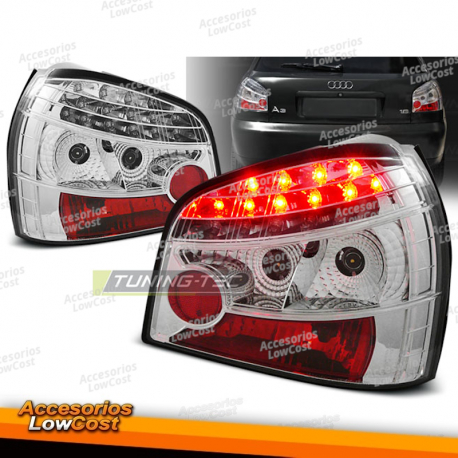 LUZES TRASEIRAS LED CROMADAS para AUDI A3 08.96-08.00