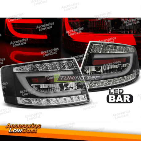 LUCES TRASERAS LED NEGRAS para AUDI A6 C6 SEDAN 04/04-08 7PIN