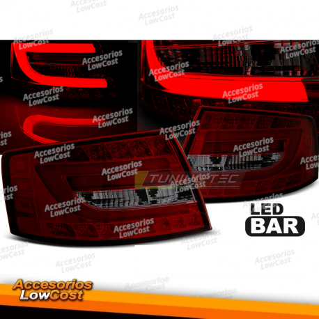 LUCES TRASERAS LED AHUMADO ROJO compatible con AUDI A6 C6 SEDAN 04/04-08 7PIN