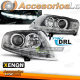 FARÓIS VERDADEIROS DRL XENON CROMADOS para AUDI A6 C6 04/04-08