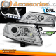 FARÓIS TUBO DE LUZ DRL CROMADO compatível com AUDI A6 C6 04/04-08