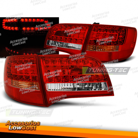 LUZES TRASEIRAS LED VERMELHAS BRANCAS para AUDI A6 C6 05-08 AVANT