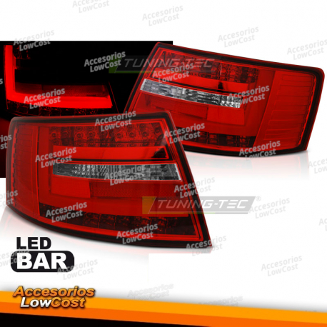 LUZES TRASEIRAS DE BARRA LED VERMELHO BRANCO para AUDI A6 C6 SEDAN 04/04-08 6 PINOS