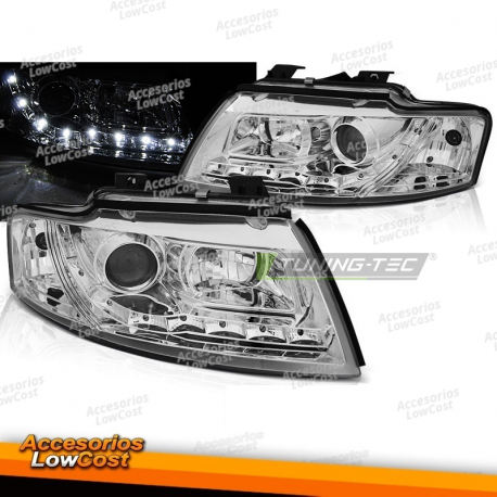 FARÓIS DE LUZ CROMADA CROMADOS para AUDI A4 B6 CABRIOLET 02-06