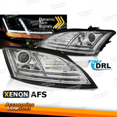 FARÓIS SEQ CHROME LED DRL XENON para AUDI TT 10-14 8J com AFS