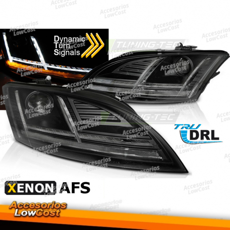 FARÓIS SEQ BLACK LED DRL XENON para AUDI TT 10-14 8J com AFS