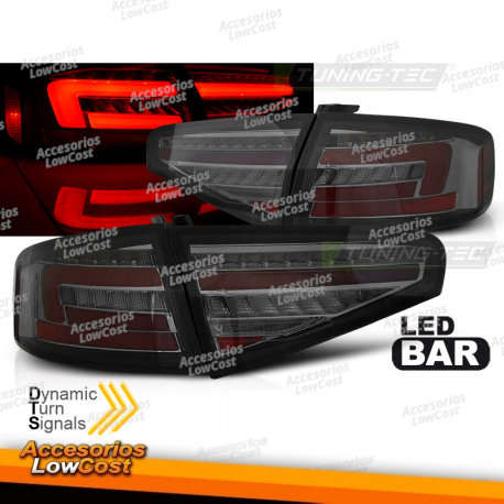 LUCES TRASERAS DE BARRA LED SMOKE SEQ se adapta a AUDI A4 B8 12-15 SEDAN OEM BOMBILLA