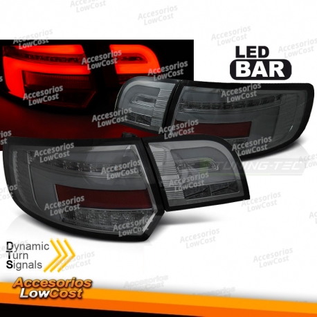 LUCES TRASERAS DE BARRA LED HUMO SEQ se adapta a AUDI A3 8P 5D 08-12