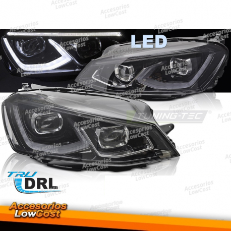 FARÓIS DE LUZ PRETA FULL LED compatíveis com VW GOLF 7 14-19