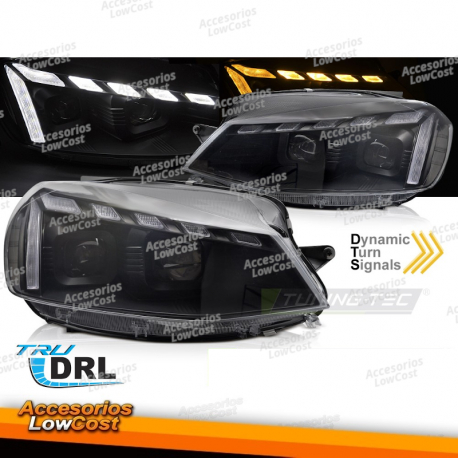 FARÓIS BLACK LIGHT LED DRL SEQ para VW GOLF 7 17-19