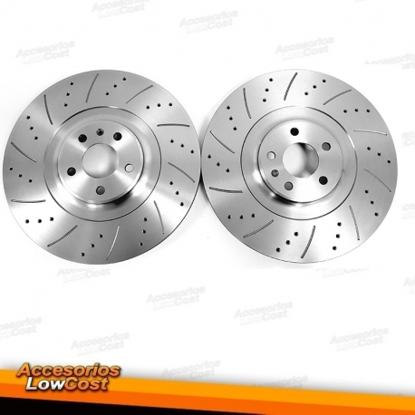 KIT DE 2 DISCOS DE FRENO PERFORADOS Y RANURADOS 380MM  AUDI SQ5