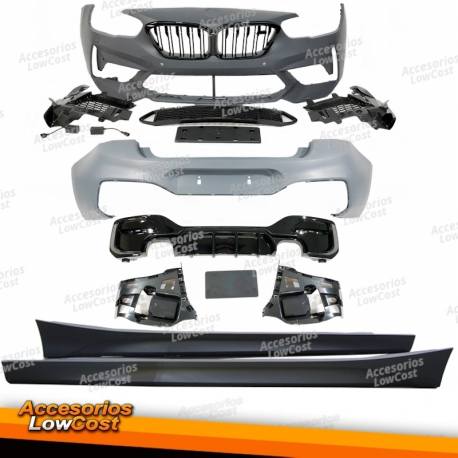 Kit De Carrocería BMW F20 LCI Look M2C 2 Salidas doble Brillante Negro