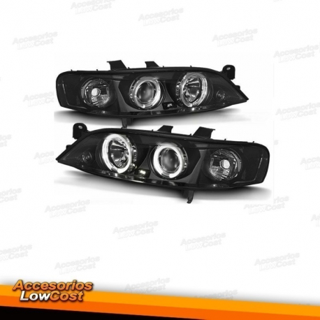 FAROS PARA OPEL VECTRA B 99-02 OJOS ANGEL FONDO NEGRO