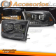 FAROS DELANTEROS PARA DODGE RAM 09-18 DOBLE NEGRO