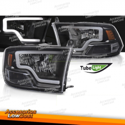 FARÓIS PARA DODGE RAM 09-18 BLACK TUBE LIGHT