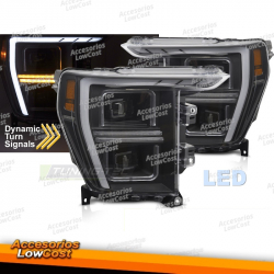 FARÓIS LED PRETOS PARA FORD F150 MK14 20-23