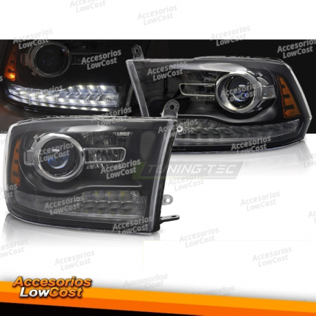 FAROS DELANTEROS DODGE RAM 09-18 NEGROS