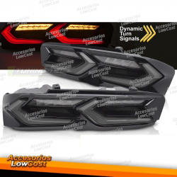 LUCES TRASERAS LED NEGRAS AHUMADAS PARA CHEVROLET CAMARO 19-23