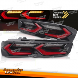 LUCES TRASERAS LED ROJAS Y NEGRAS PARA CHEVROLET CAMARO 19-23