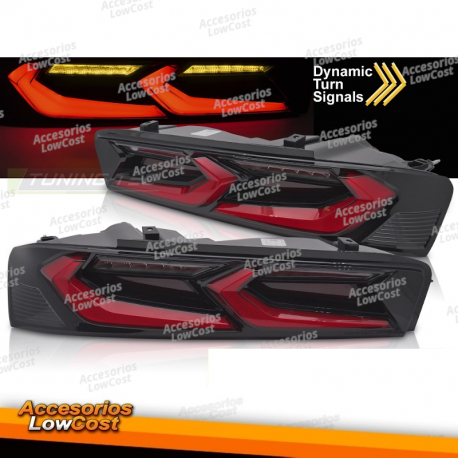 LUCES TRASERAS LED ROJAS Y NEGRAS PARA CHEVROLET CAMARO 16-18