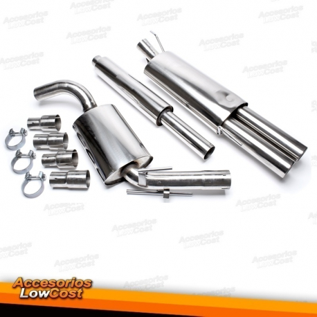 LINEA DE ESCAPE EN ACERO INOXIDABLE PARA VOLKSWAGEN GOLF MK3 III (91-98) MOTORES: 1.4, 1.6, 1.8, 2.0 GTI y 2.8L VR6