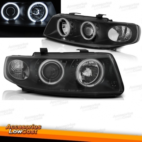 FAROIS ANGEL EYES CCFL / SEAT LEON / 99-05 FUNDO PRETO