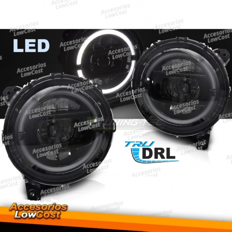 FARÓIS LED DRL PARA JIPE WRANGLER JL 18-23