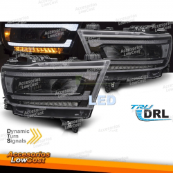 FAROS DELANTEROS LED DRL SEQ PARA DODGE RAM 19-22